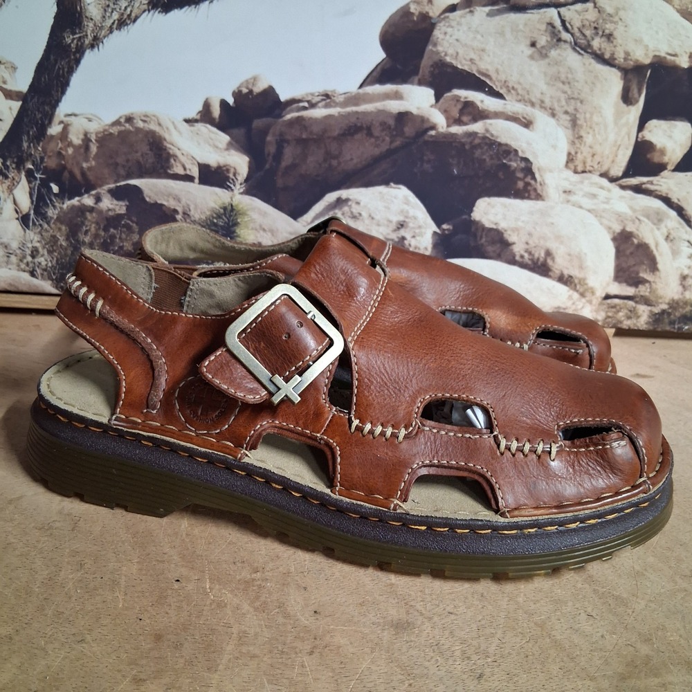 Dr. Martens Brown Leather Fisherman Sandals Mens 9 Womens 10 Closed Toe Buckle